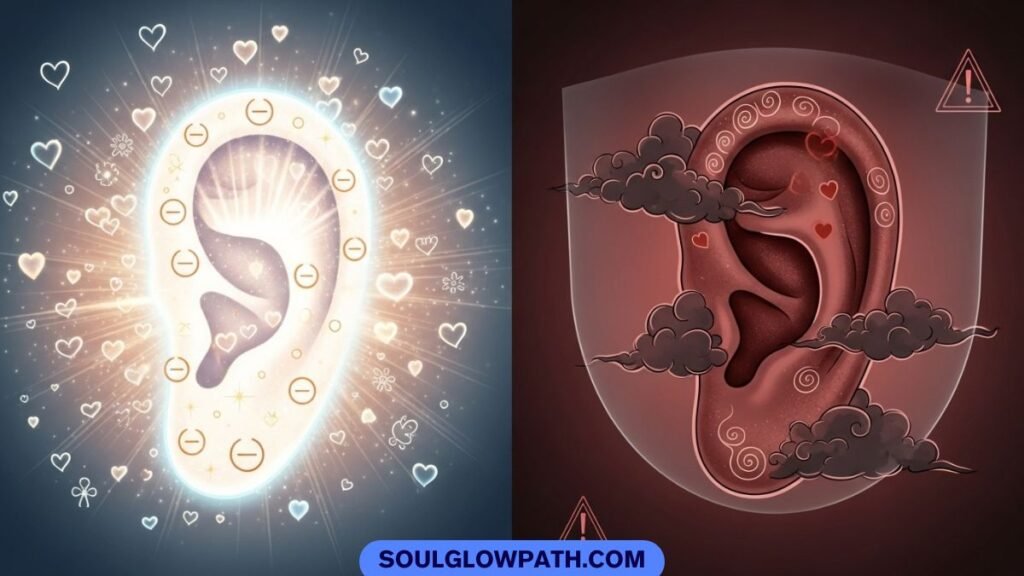 Right ear burning spiritual meaning positive energy versus left ear burning warning or gossip