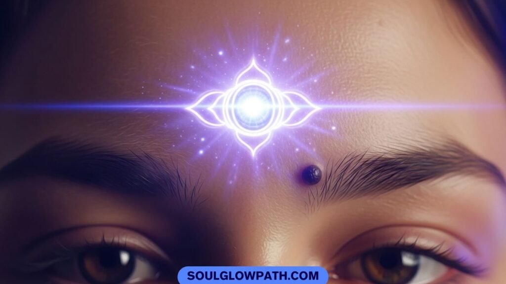 third eye chakra meaning with mole on forehead spiritual significance illustration